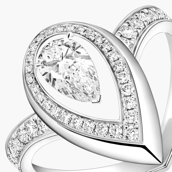 Messika Fiery Ring in 18K White Gold, Large Model | Fine Rings | Coveti