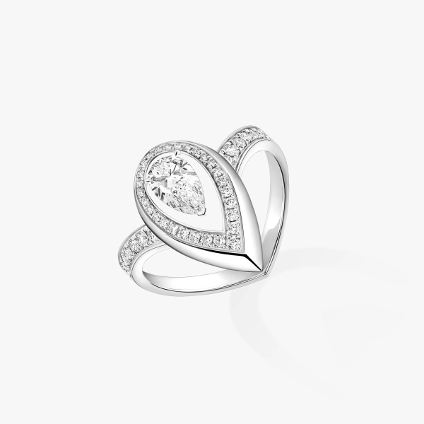 Messika Fiery Ring in 18K White Gold, Large Model | Fine Rings | Coveti