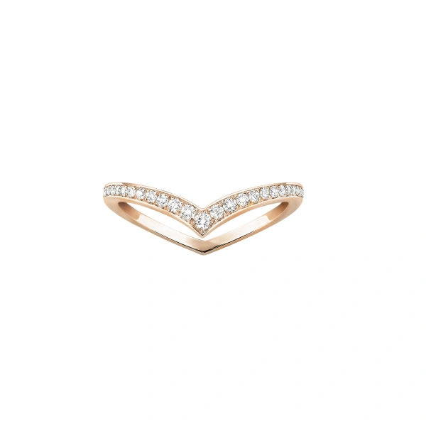 Messika Fiery Wedding Band in 18K Pink Gold | Fine Rings | Coveti