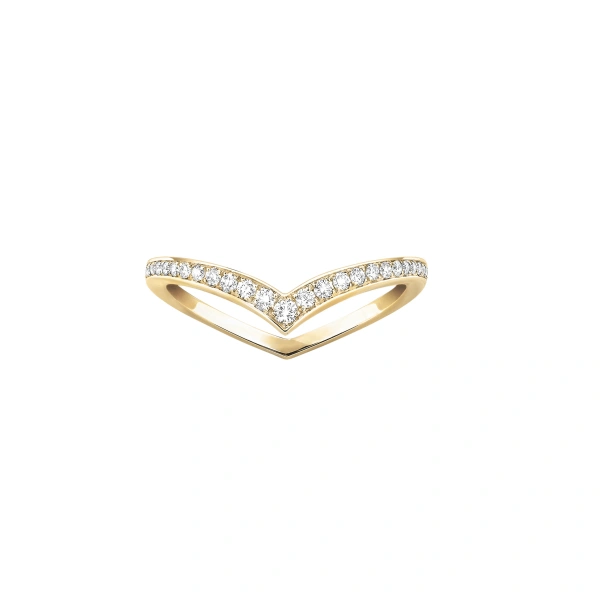 Messika Fiery Wedding Band in 18K Yellow Gold | Fine Rings | Coveti