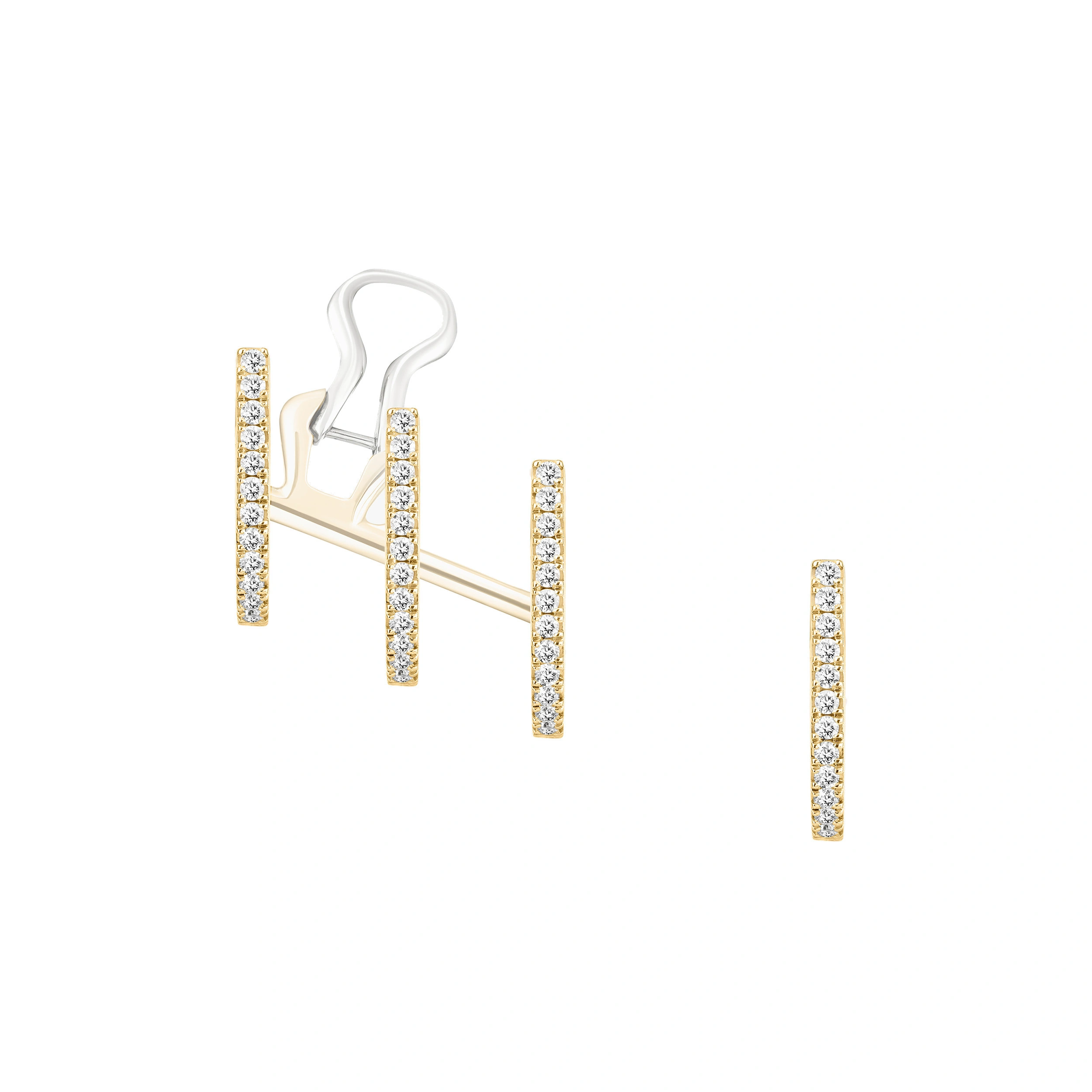 Messika Gatsby Asymmetrical Earrings in 18K Yellow Gold Messika Gatsby Asymmetrical Earrings in 18K Yellow Gold | Fine Earrings | Coveti