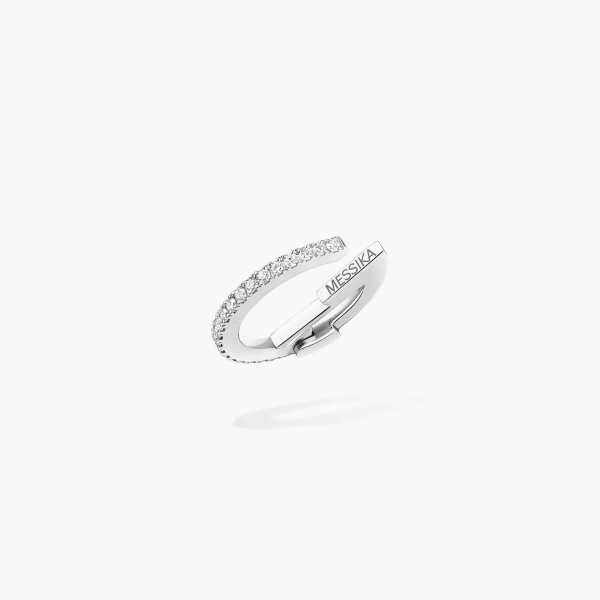 Messika Gatsby Ear Cuff in 18K White Gold | Fine Earrings | Coveti