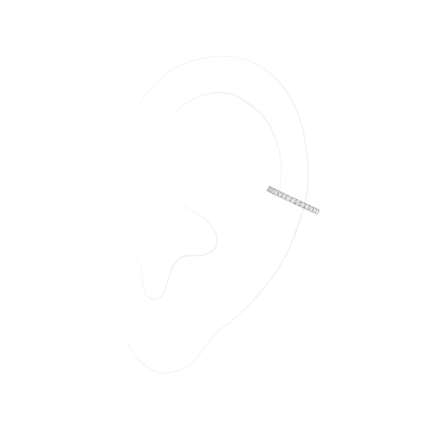 Messika Gatsby Ear Cuff in 18K White Gold | Fine Earrings | Coveti