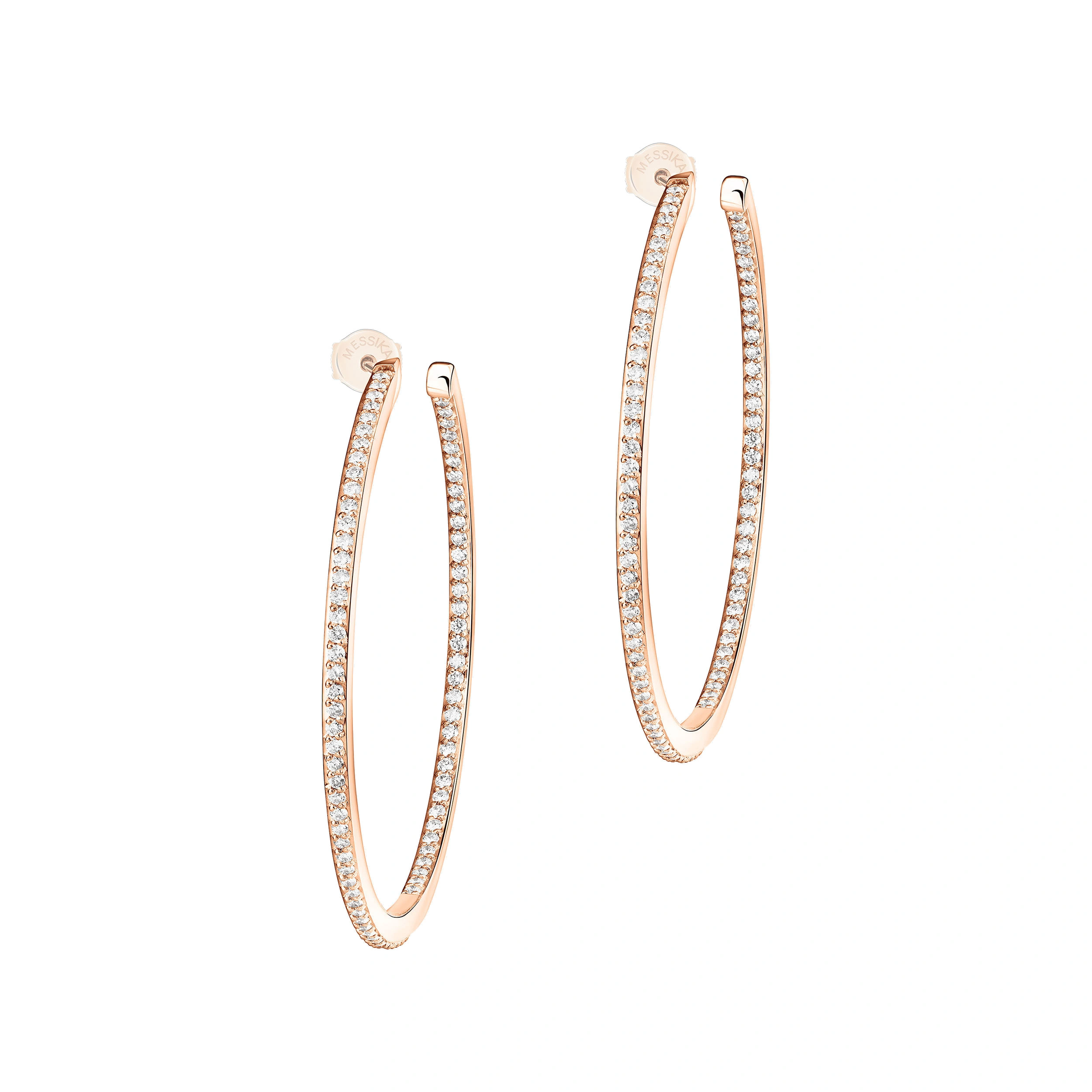 Messika Gatsby Hoop Earrings in 18K Pink Gold, Medium Model Messika Gatsby Hoop Earrings in 18K Pink Gold, Medium Model | Fine Earrings | Coveti