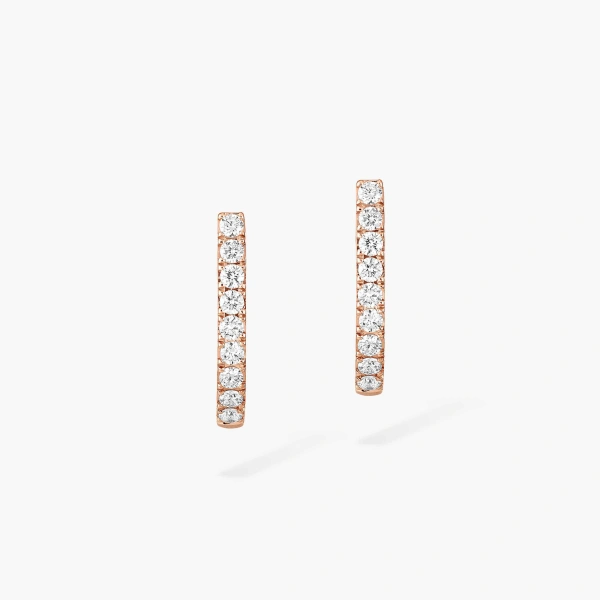 Messika Gatsby Hoop Earrings in 18K Pink Gold, Small Model | Fine Earrings | Coveti