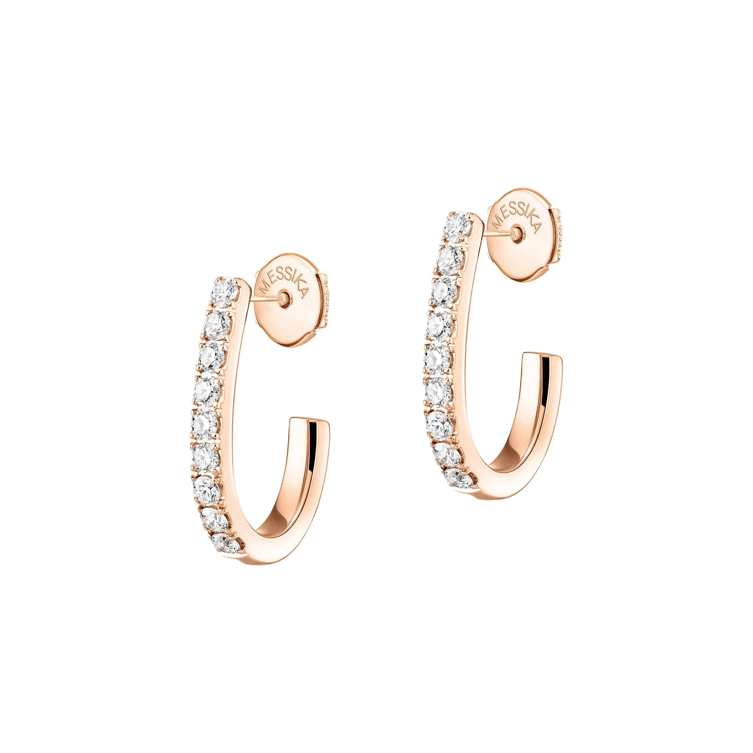 Messika Gatsby Hoop Earrings in 18K Pink Gold, Small Model Messika Gatsby Hoop Earrings in 18K Pink Gold, Small Model | Fine Earrings | Coveti