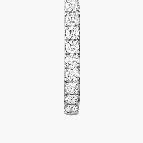 Messika Gatsby Hoop Earrings in 18K White Gold, Small Model | Fine Earrings | Coveti