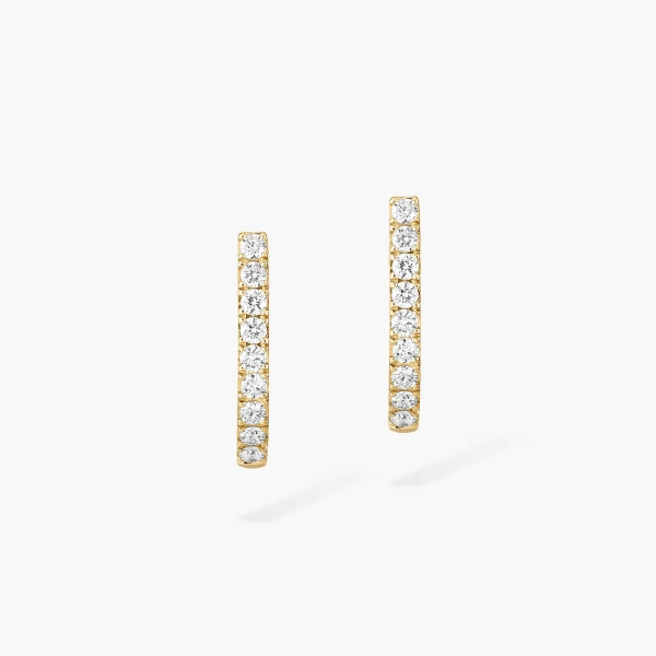 Messika Gatsby Hoop Earrings in 18K Yellow Gold, Small Model | Fine Earrings | Coveti