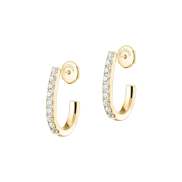 Messika Gatsby Hoop Earrings in 18K Yellow Gold, Small Model | Fine Earrings | Coveti