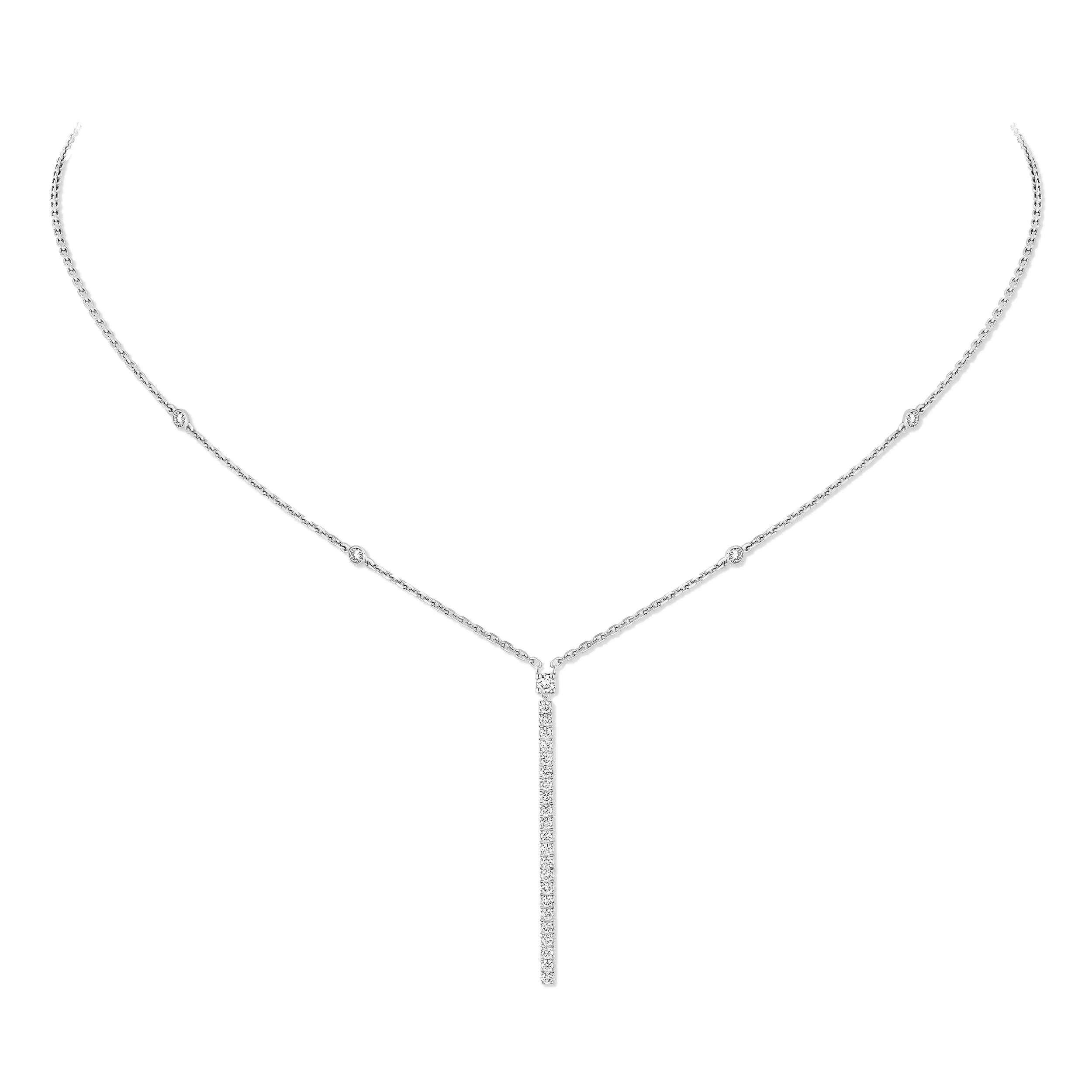 Messika Gatsby Necklace in 18K White Gold Messika Gatsby Necklace in 18K White Gold | Fine Necklaces | Coveti