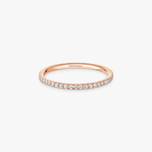 Messika Gatsby Wedding Band in 18K Pink Gold, Small Model | Fine Rings | Coveti