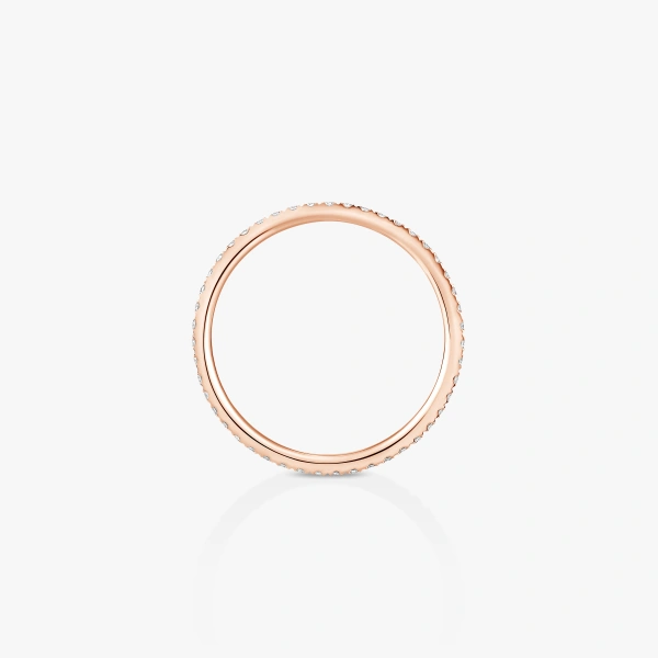 Messika Gatsby Wedding Band in 18K Pink Gold, Small Model | Fine Rings | Coveti