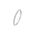 Messika Gatsby Wedding Band in 18K White Gold, Small Model | Fine Rings | Coveti