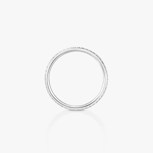 Messika Gatsby Wedding Band in 18K White Gold, Small Model | Fine Rings | Coveti