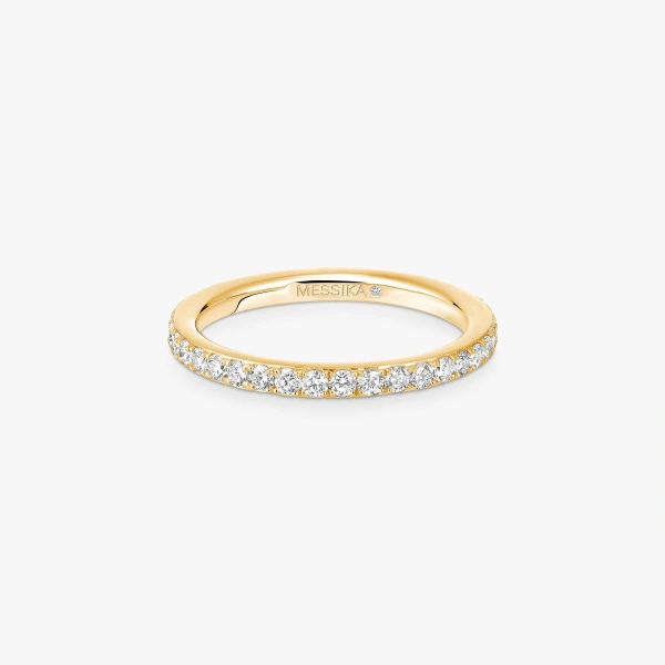 Messika Gatsby Wedding Band in 18K Yellow Gold, Medium Model | Fine Rings | Coveti