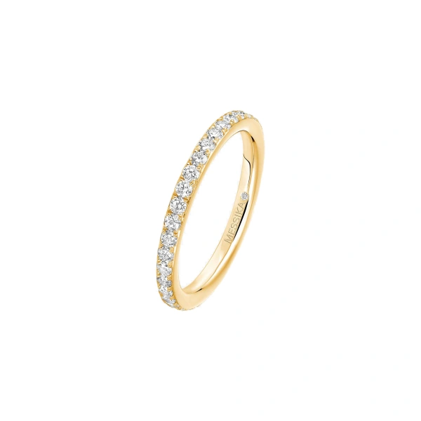 Messika Gatsby Wedding Band in 18K Yellow Gold, Medium Model | Fine Rings | Coveti