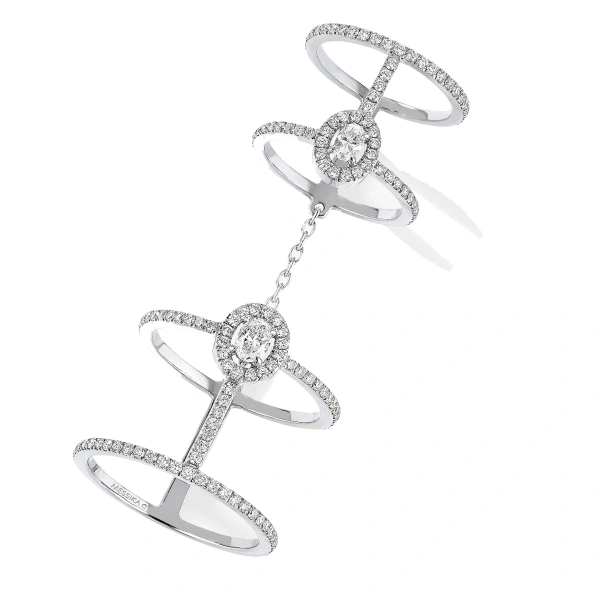 Messika Glam'Azone Multi-Wear Pave Ring in 18K White Gold | Fine Rings | Coveti