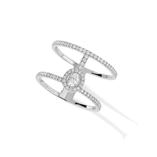 Messika Glam'Azone Pave Ring in 18K White Gold | Fine Rings | Coveti
