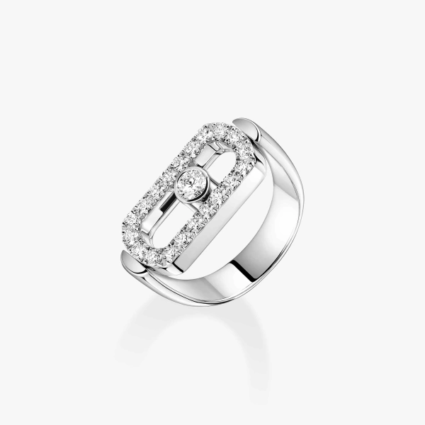 Messika Imperial Move Reversible Ring in 18K White Gold | Fine Rings | Coveti