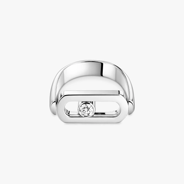 Messika Imperial Move Reversible Ring in 18K White Gold | Fine Rings | Coveti