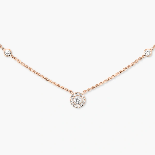 Messika Joy Brilliant-Cut Necklace in 18K Pink Gold, Mini Model | Fine Necklaces | Coveti
