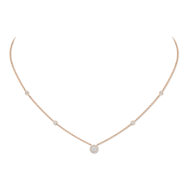 Messika Joy Brilliant-Cut Necklace in 18K Pink Gold, Mini Model | Fine Necklaces | Coveti
