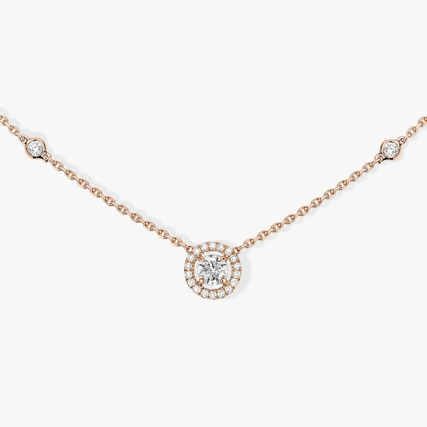 Messika Joy Brilliant-Cut Necklace in 18K Pink Gold | Fine Necklaces | Coveti
