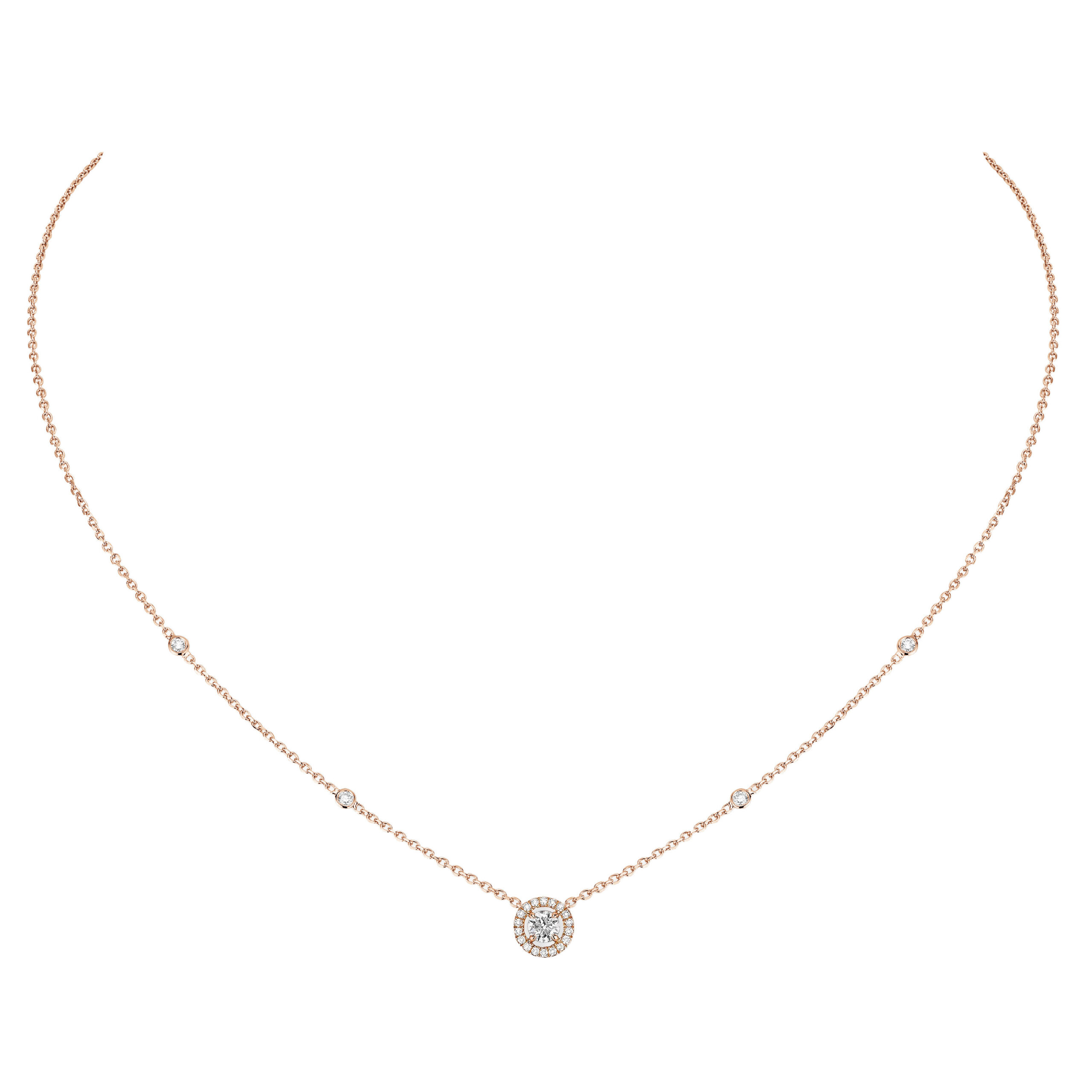 Messika Joy Brilliant-Cut Necklace in 18K Pink Gold Messika Joy Brilliant-Cut Necklace in 18K Pink Gold | Fine Necklaces | Coveti