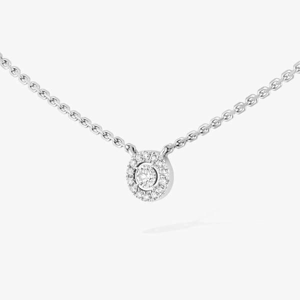 Messika Joy Brilliant-Cut Necklace in 18K White Gold, Mini Model | Fine Necklaces | Coveti