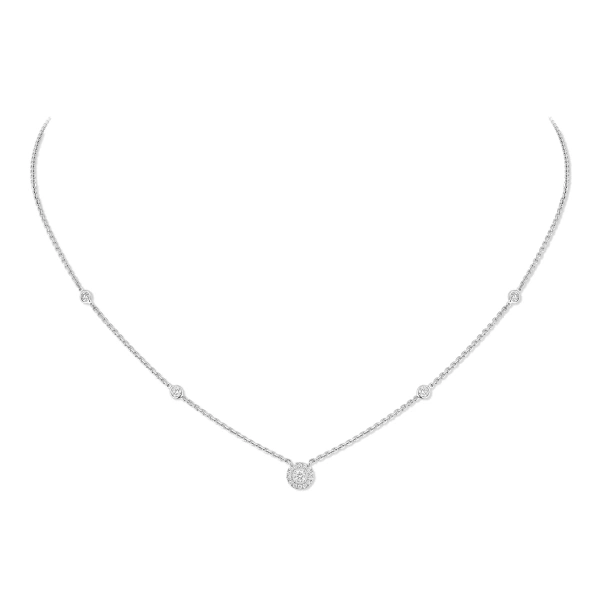 Messika Joy Brilliant-Cut Necklace in 18K White Gold, Mini Model | Fine Necklaces | Coveti