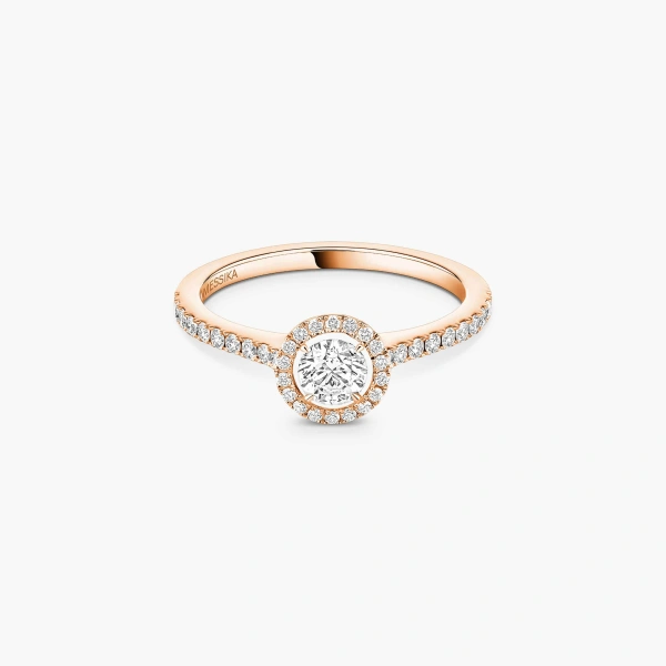 Messika Joy Brilliant-Cut Solitaire Ring in 18K Pink Gold, Small Model | Fine Rings | Coveti