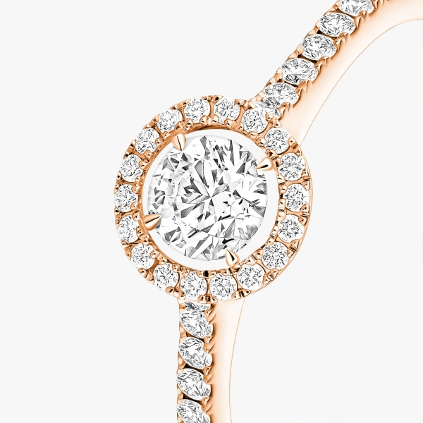 Messika Joy Brilliant-Cut Solitaire Ring in 18K Pink Gold, Small Model | Fine Rings | Coveti