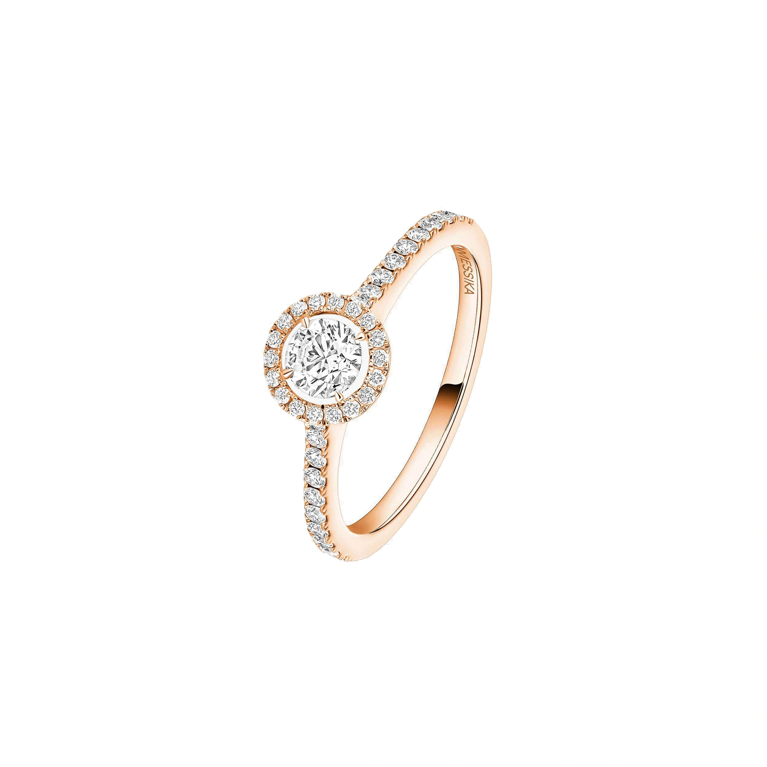 Messika Joy Brilliant-Cut Solitaire Ring in 18K Pink Gold, Small Model Messika Joy Brilliant-Cut Solitaire Ring in 18K Pink Gold, Small Model | Fine Rings | Coveti