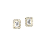 Messika Joy Emerald-Cut Diamond Earrings in 18K Yellow Gold, Small | Fine Earrings | Coveti