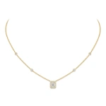 Messika Joy Emerald-Cut Diamond Necklace in 18K Yellow Gold | Fine Necklaces | Coveti