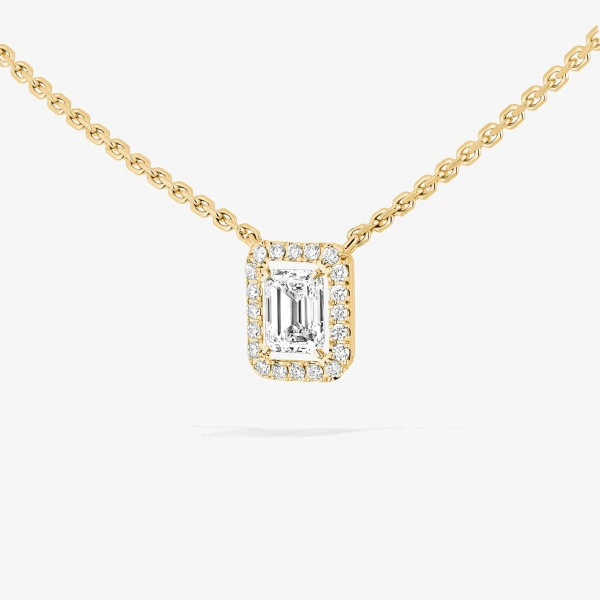 Messika Joy Emerald-Cut Diamond Necklace in 18K Yellow Gold | Fine Necklaces | Coveti