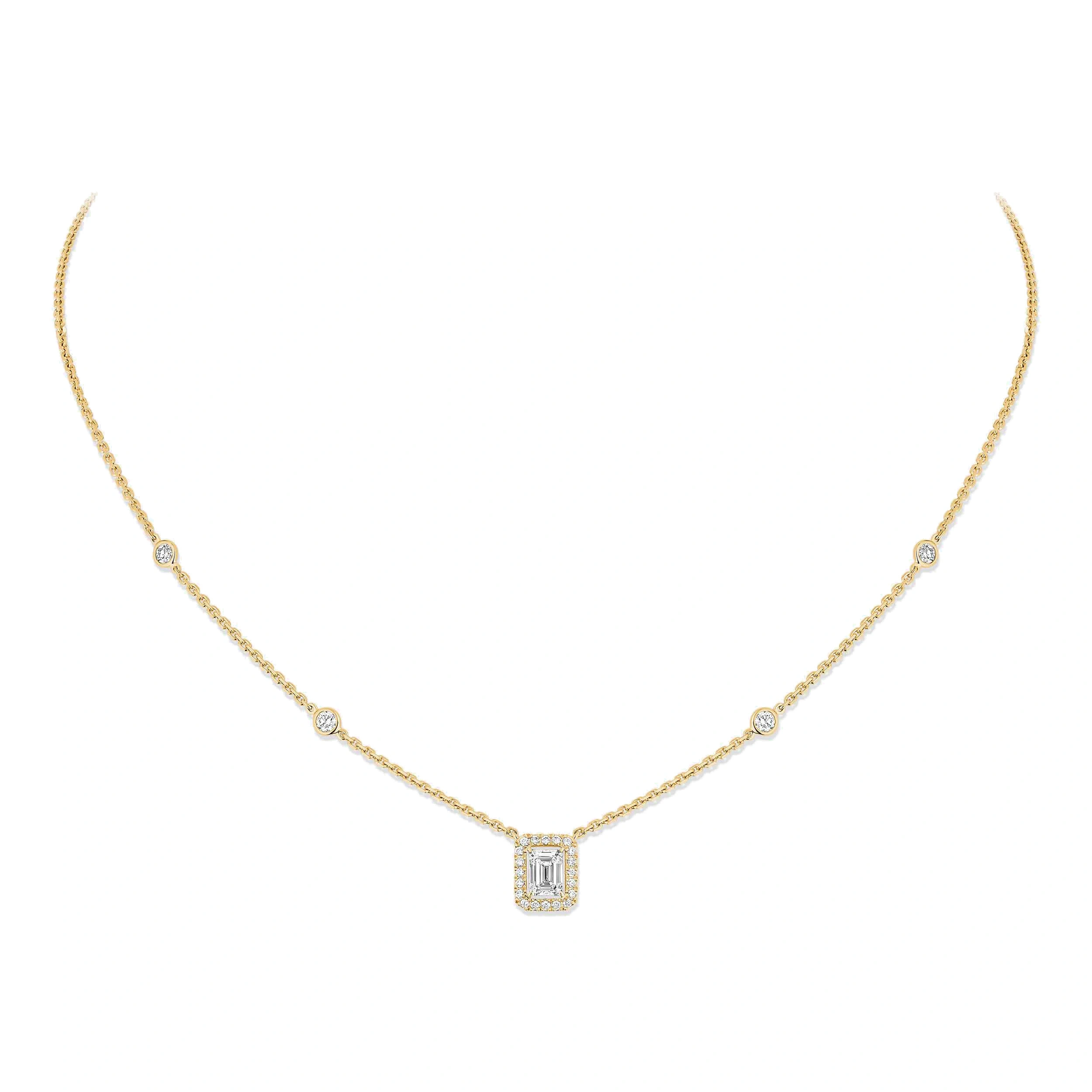 Messika Joy Emerald-Cut Diamond Necklace in 18K Yellow Gold Messika Joy Emerald-Cut Diamond Necklace in 18K Yellow Gold | Fine Necklaces | Coveti