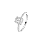 Messika Joy Emerald-Cut Solitaire Ring in 18K White Gold, Small Model | Fine Rings | Coveti