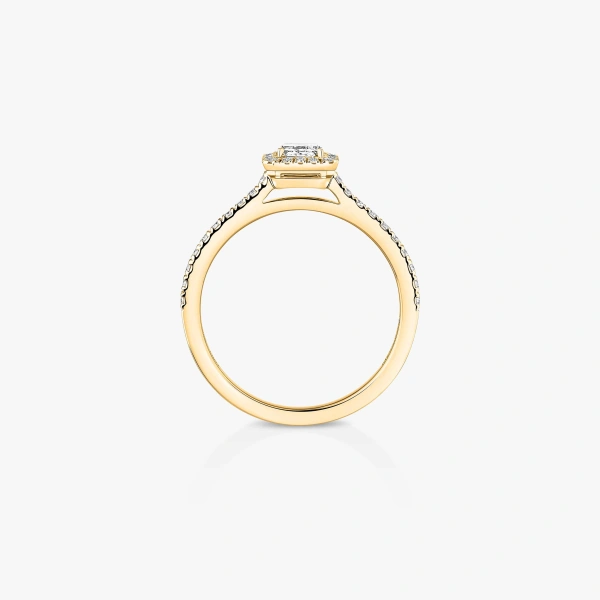 Messika Joy Emerald-Cut Solitaire Ring in 18K Yellow Gold, Small Model | Fine Rings | Coveti