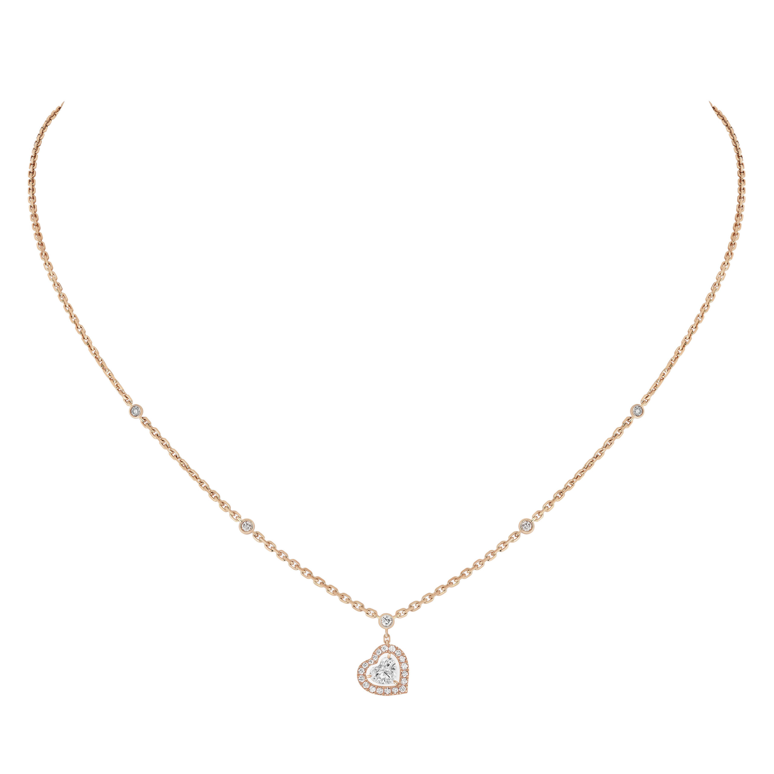 Messika Joy Heart-Cut Necklace in 18K Pink Gold Messika Joy Heart-Cut Necklace in 18K Pink Gold | Fine Necklaces | Coveti