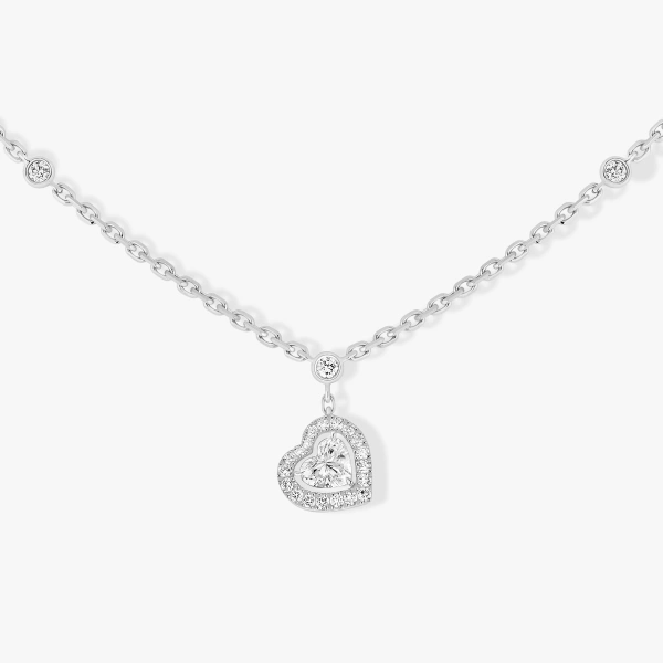 Messika Joy Heart-Cut Necklace in 18K White Gold | Fine Necklaces | Coveti