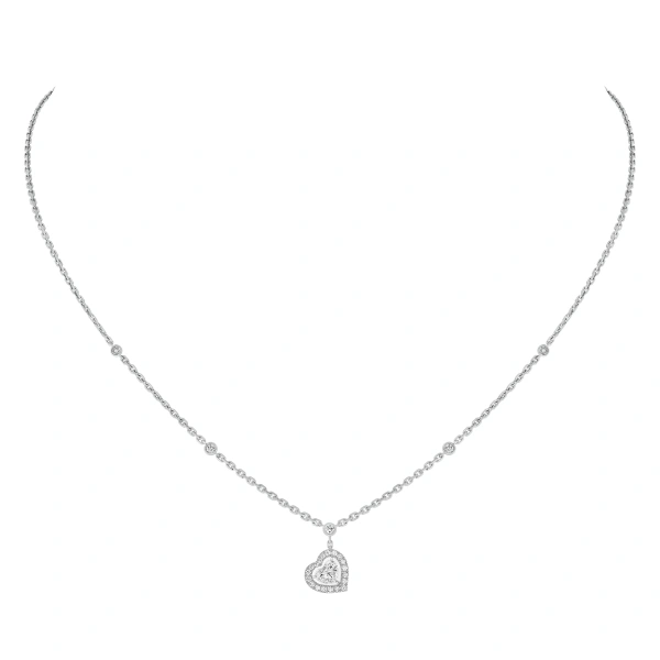 Messika Joy Heart-Cut Necklace in 18K White Gold | Fine Necklaces | Coveti