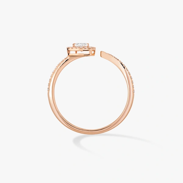 Messika Joy Heart-Cut Solitaire Ring in 18K Pink Gold, Small Model | Fine Rings | Coveti