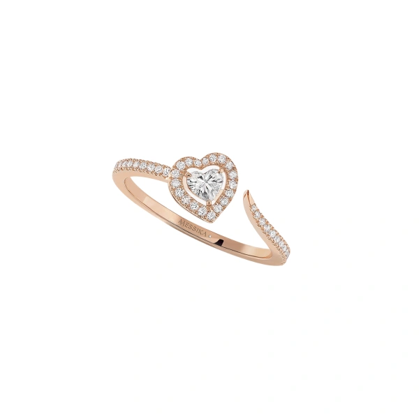 Joy Heart-Cut Solitaire Ring in 18K Pink Gold, Small Model