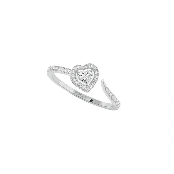 Joy Heart-Cut Solitaire Ring in 18K White Gold, Small Model