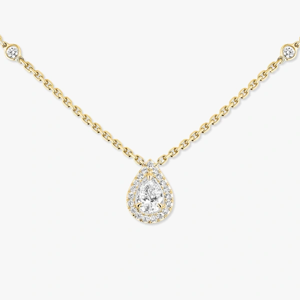 Messika Joy Pear-Cut Necklace in 18K Yellow Gold | Fine Necklaces | Coveti