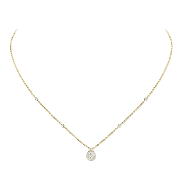 Messika Joy Pear-Cut Necklace in 18K Yellow Gold | Fine Necklaces | Coveti