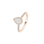 Messika Joy Pear-Cut Solitaire Ring in 18K Pink Gold, Small Model | Fine Rings | Coveti