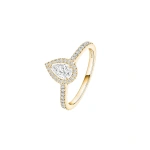 Messika Joy Pear-Cut Solitaire Ring in 18K Yellow Gold, Small Model | Fine Rings | Coveti