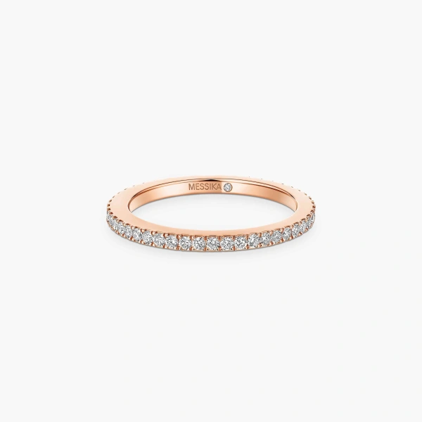 Messika Joy Wedding Band in 18K Pink Gold | Fine Rings | Coveti